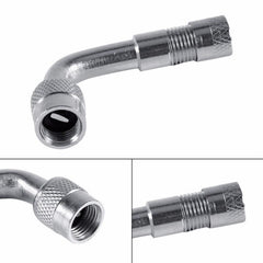 90 Degree Motorcycle Angle Bent Valve Adapter Tyre Tube Copper Silver