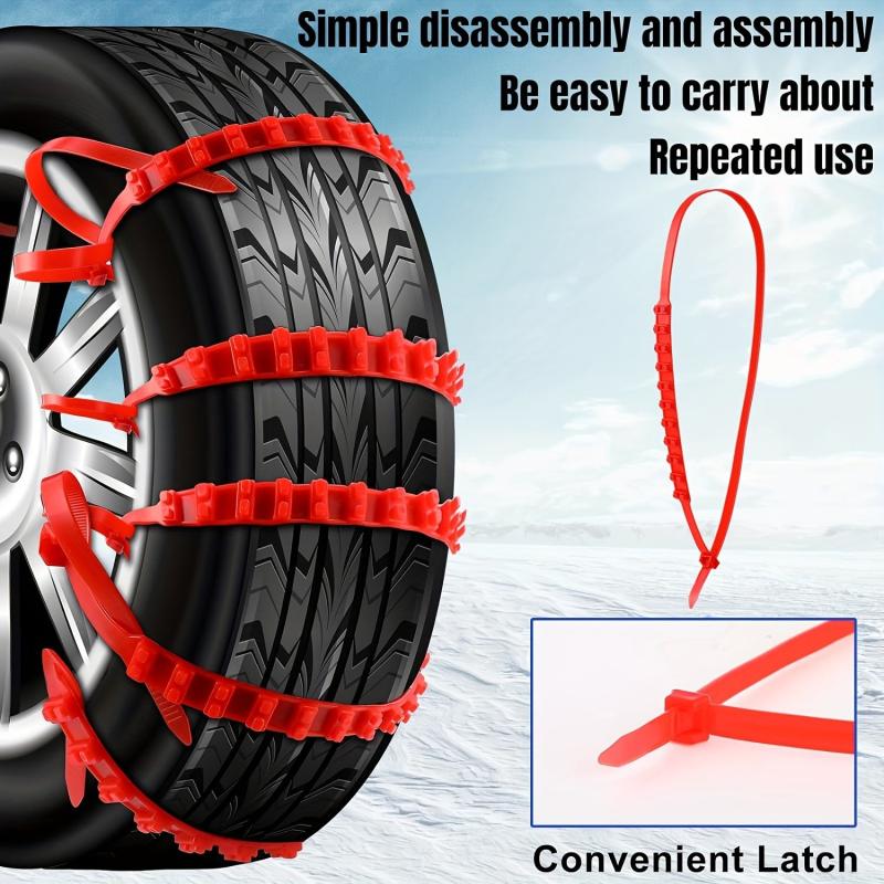 Universal Snow Chain 12PCS Winter Skid Tire Chain for Cars Trucks SUVs