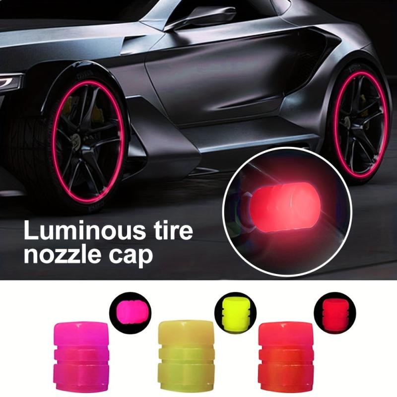 20Pcs Mini Luminous Tire Valve Caps Motorcycle Glowing Valve Cover Wheel Hub