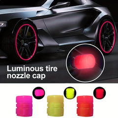 20Pcs Mini Luminous Tire Valve Caps Motorcycle Glowing Valve Cover Wheel Hub