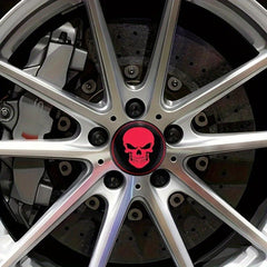 4pcs Skeleton Skull Car Wheel Hub Cap Stickers 56mm
