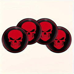 4pcs Skeleton Skull Car Wheel Hub Cap Stickers 56mm
