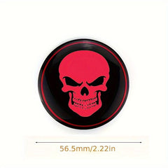 4pcs Skeleton Skull Car Wheel Hub Cap Stickers 56mm
