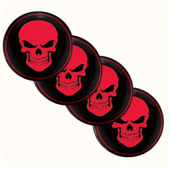 4pcs Skeleton Skull Car Wheel Hub Cap Stickers 56mm