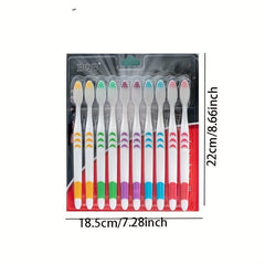 10pcs Charcoal Nano Toothbrushes Ultra Soft Dental Personal Teeth Brush