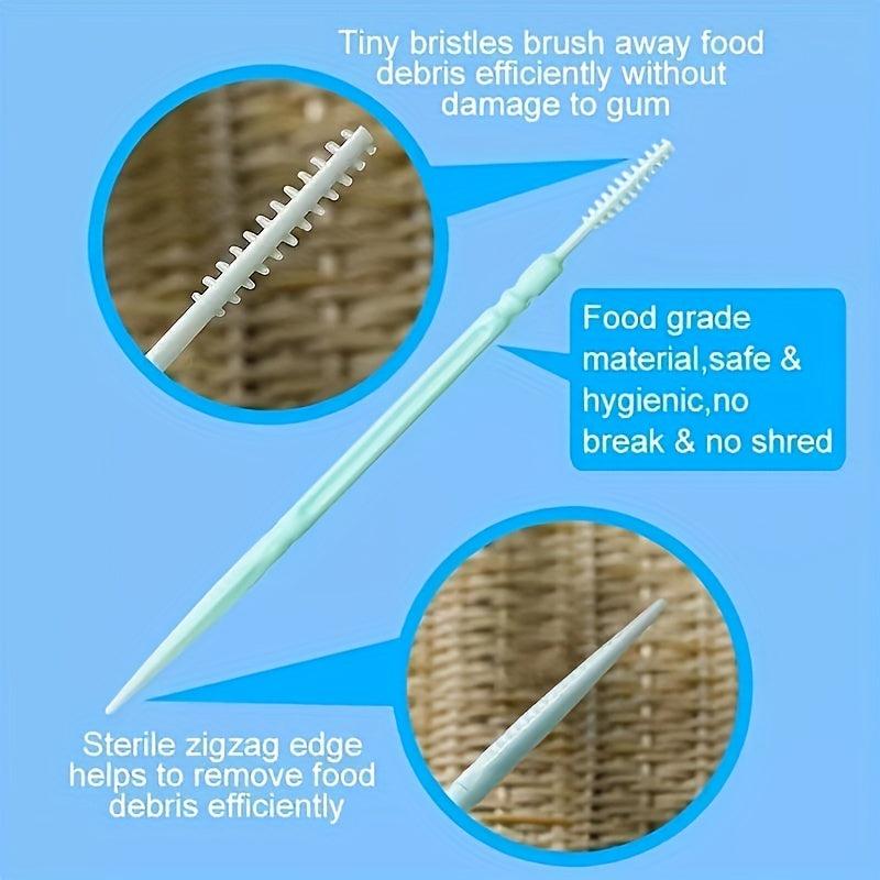 200pcs Dental Care Toothpick Floss Double headed Disposable Toothbrush Pick