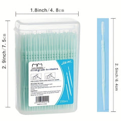 200pcs Dental Care Toothpick Floss Double headed Disposable Toothbrush Pick