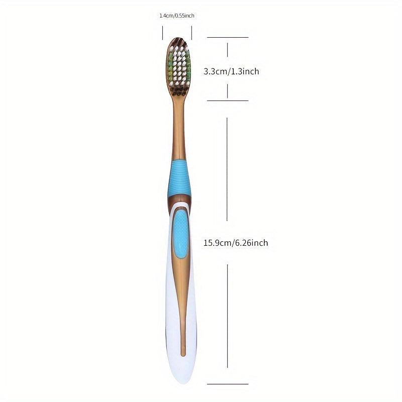 6pcs Medium Hard Hair Toothbrush 6 Independent Packs Adult Family Pack