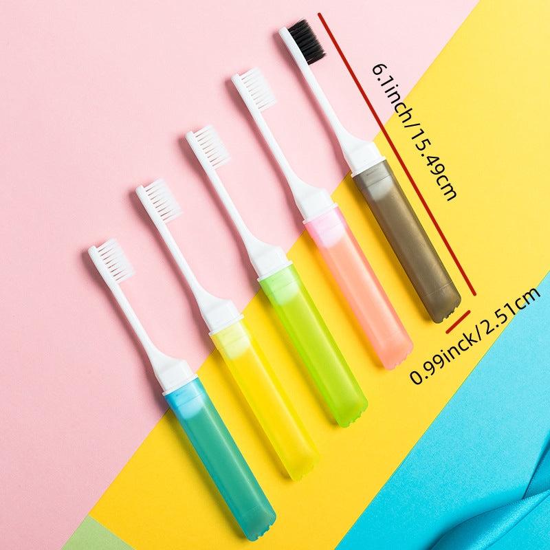 5pk Mini Foldable Toothbrush Travel Size Individually Wrapped Home Supplies