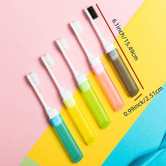 5pk Mini Foldable Toothbrush Travel Size Individually Wrapped Home Supplies