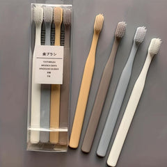 4pcs Macaron Japanese Toothbrush Soft Bristle Adult Small Disposable Manual