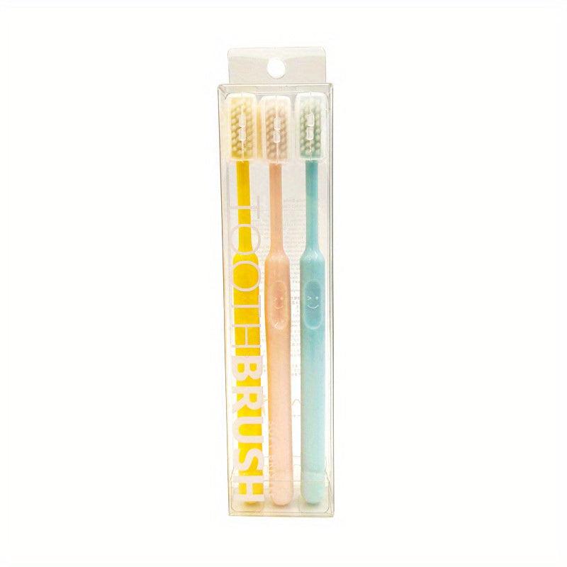 3pcs Plastic Portable Manual Toothbrush for Bathroom