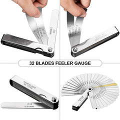 Stainless Steel 32 Piece Combination Feeler Gauge Inch Electronic Instrument