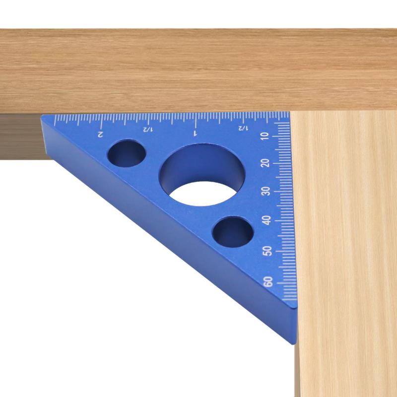 1pc 45 90 Degree Woodworking Triangle Ruler Aluminum Alloy Right Angle Gauge