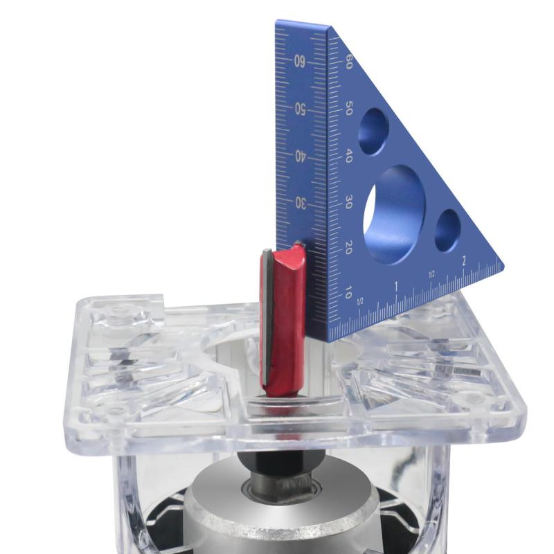1pc 45 90 Degree Woodworking Triangle Ruler Aluminum Alloy Right Angle Gauge