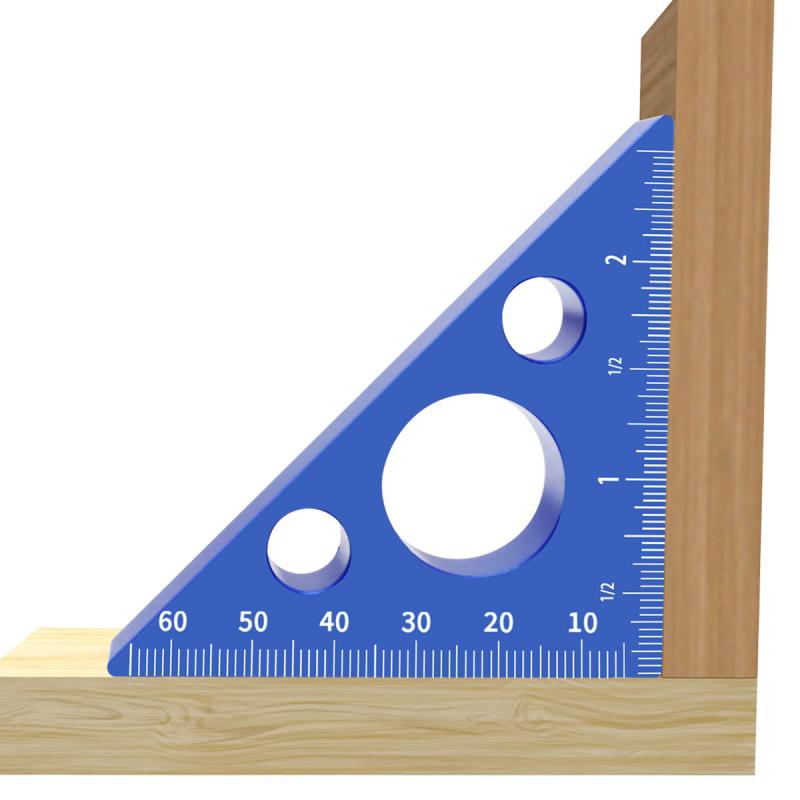 1pc 45 90 Degree Woodworking Triangle Ruler Aluminum Alloy Right Angle Gauge