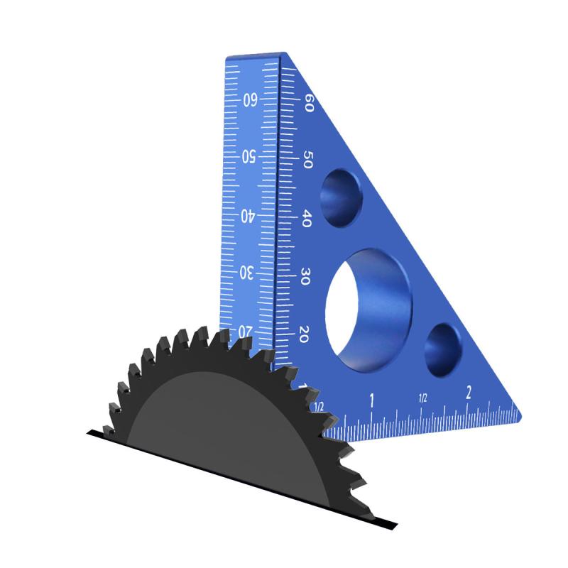 1pc 45 90 Degree Woodworking Triangle Ruler Aluminum Alloy Right Angle Gauge