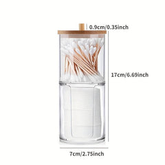 Clear Acrylic Cotton Swab Storage Box Makeup Organizer
