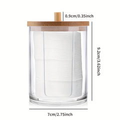 Clear Acrylic Cotton Swab Storage Box Makeup Organizer