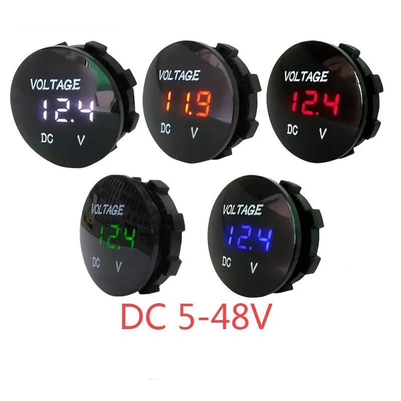 DC 5V 48V LED Digital Voltmeter Ammeter Monitor for Car Motorcycle