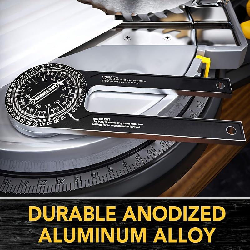 Aluminum Miter Saw Protractor Angle Finder with Laser Engraved Scales