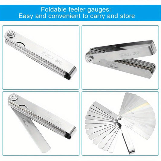 32sheets 89A32 Feeler Gauge Stainless Steel Portable Durable Gap Gauge