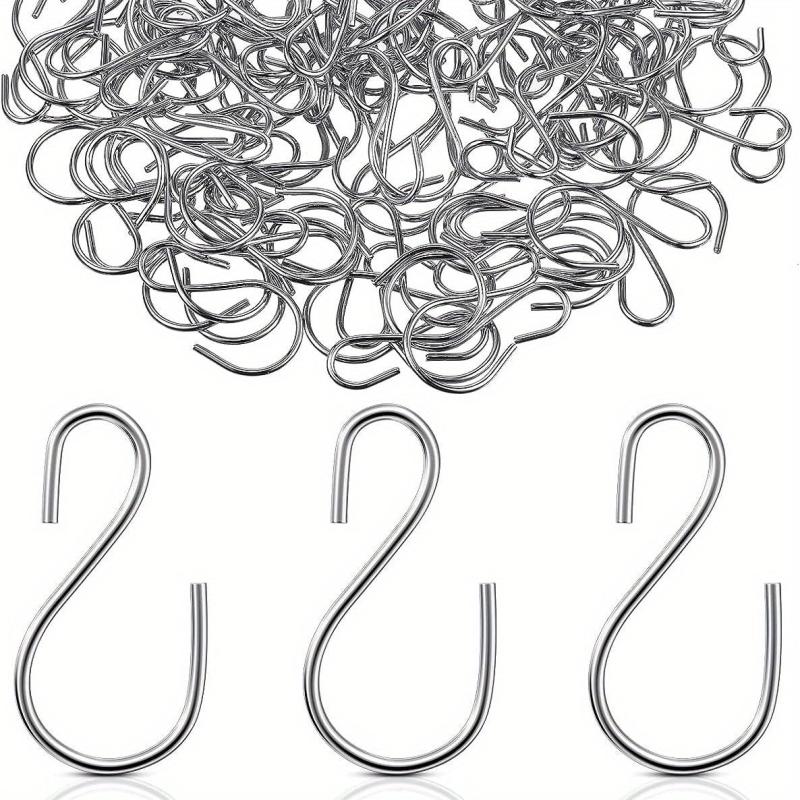 60pcs Mini S Hook 2.54cm Metal Hanging Hooks for Ornaments & Pot Storage