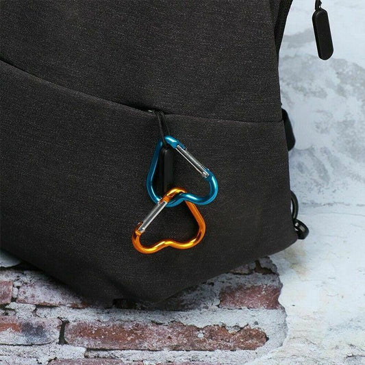 3pcs Heart Shaped Carabiner Key Chain Clip Set - Outdoor Travel Hanging