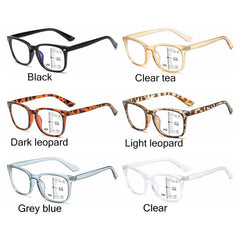 Square Progressive Reading Glasses Anti Light Presbyopic Glasses Spring Hinge