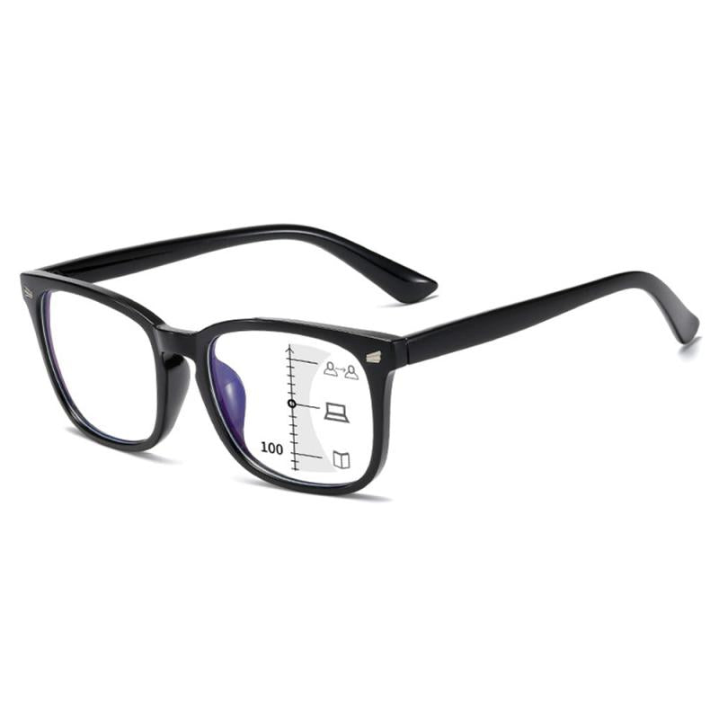 Square Progressive Reading Glasses Anti Light Presbyopic Glasses Spring Hinge