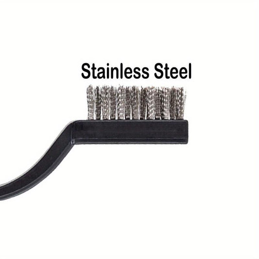 30pcs Mini Wire Brush Stainless Steel Curved Handle Masonry Brush
