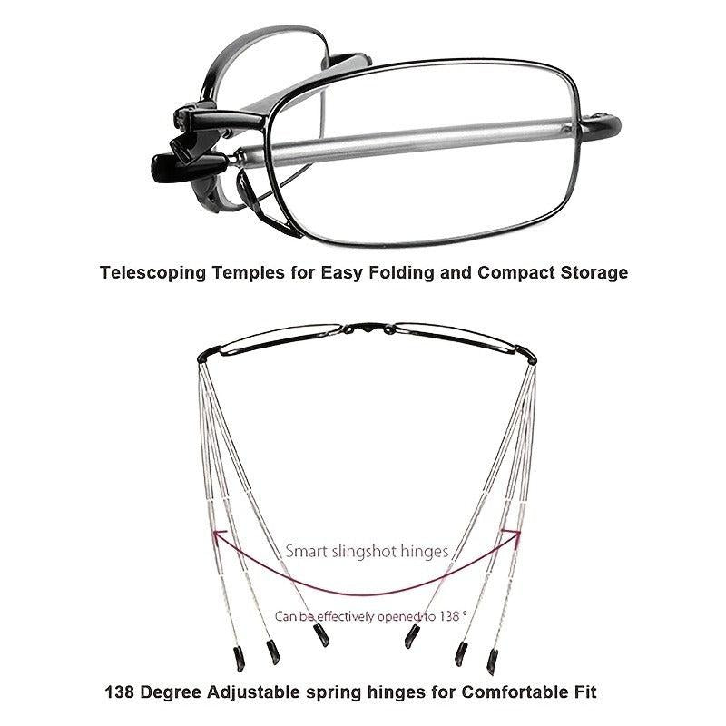 Compact Folding Reading Glasses Portable Mini Eyewear For Women And Men