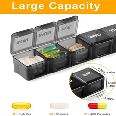 Extra Large 7-Day Pill Organizer, Large Capacity Compartments