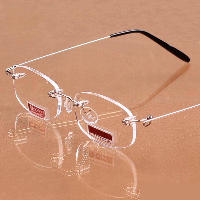 Ultra-Light Rimless Reading Glasses Metal Presbyopic Eyeglasses