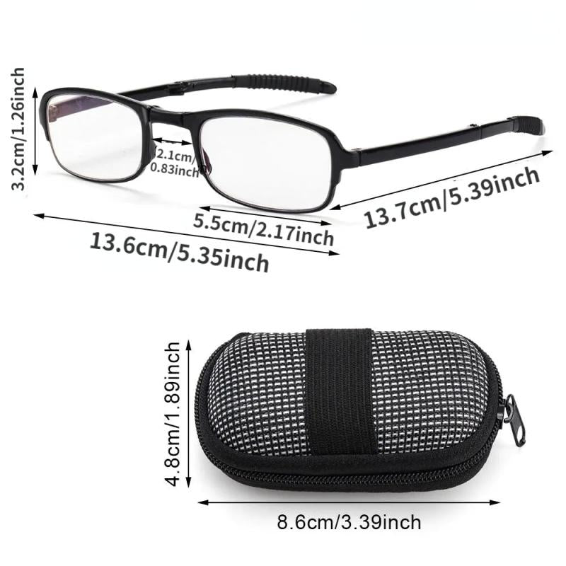 Foldable Presbyopia Glasses Lens 150-350 Unisex Zipper Bag