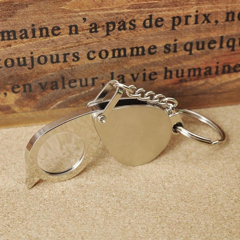 10X Pocket Magnifier with Metal Jewelry Lens & Keychain