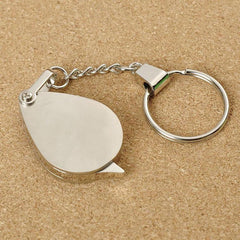 10X Pocket Magnifier with Metal Jewelry Lens & Keychain