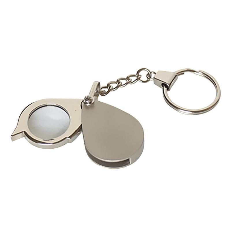 10X Pocket Magnifier with Metal Jewelry Lens & Keychain