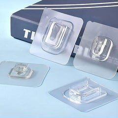 10pcs Clear Double Sided Adhesive Wall Hooks for Kitchen