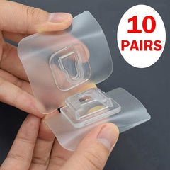10pcs Clear Double Sided Adhesive Wall Hooks for Kitchen