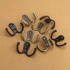 10 Pack Heavy Duty Metal Double Hook Wall Mounted with Screws