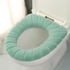 Knitted Toilet Seat Cover Cushion - Washable & Protective