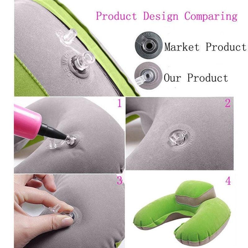 Inflatable Soft Car Travel Neck Rest Air Cushion U Pillow