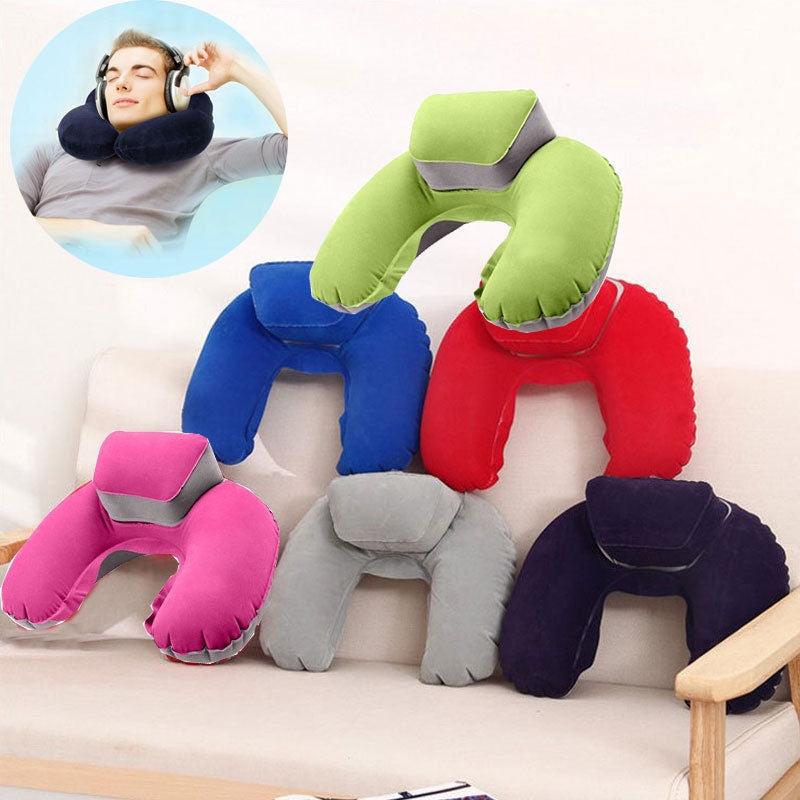 Inflatable Soft Car Travel Neck Rest Air Cushion U Pillow