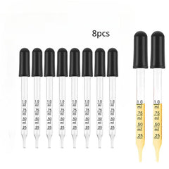 8pcs Essential Oils Eye Dropper Straight Tip Glass Medicine Dropping Pipettes