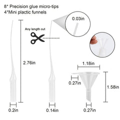 Needle Tip Glue Bottles Applicator Set - 30ml, 50ml, 100ml - Craft Art Projects