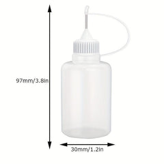 3pcs 30ML Transparent Dispensing Bottle with Metal Head for Printing Paper