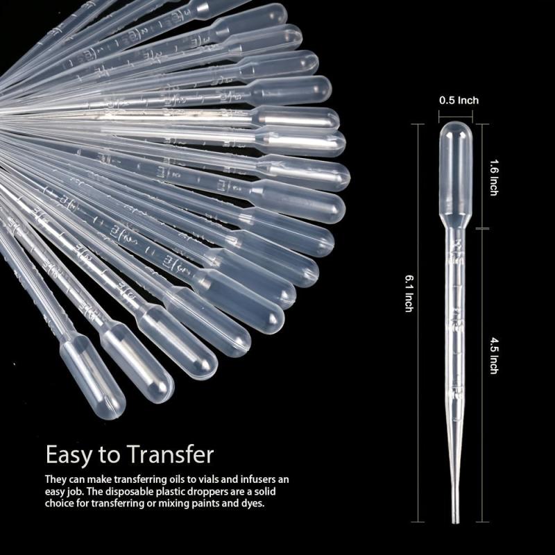 25pcs 3ml Plastic Transfer Pipette Eyedropper for Essential Oils & Cosmetics