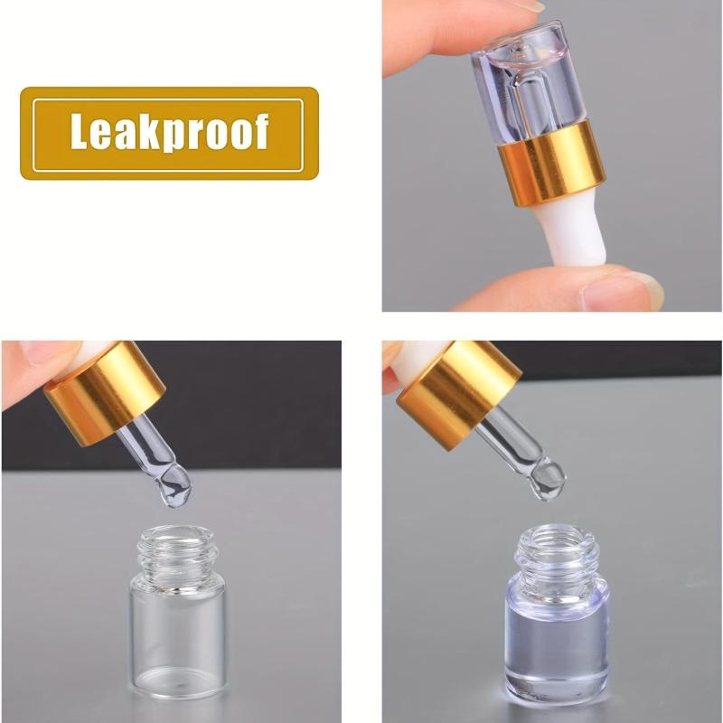 10pcs Clear Glass Dropper Vials for Essential Oils Perfume - Travel Size