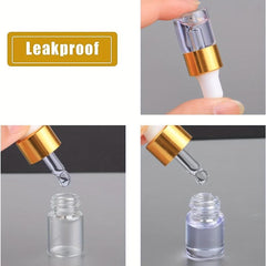 10pcs Clear Glass Dropper Vials for Essential Oils Perfume - Travel Size